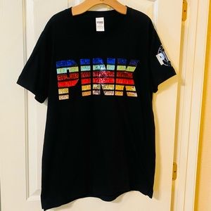 NEW! Victoria's Secret PINK Black Sequin Embellished Campus Signature Tee